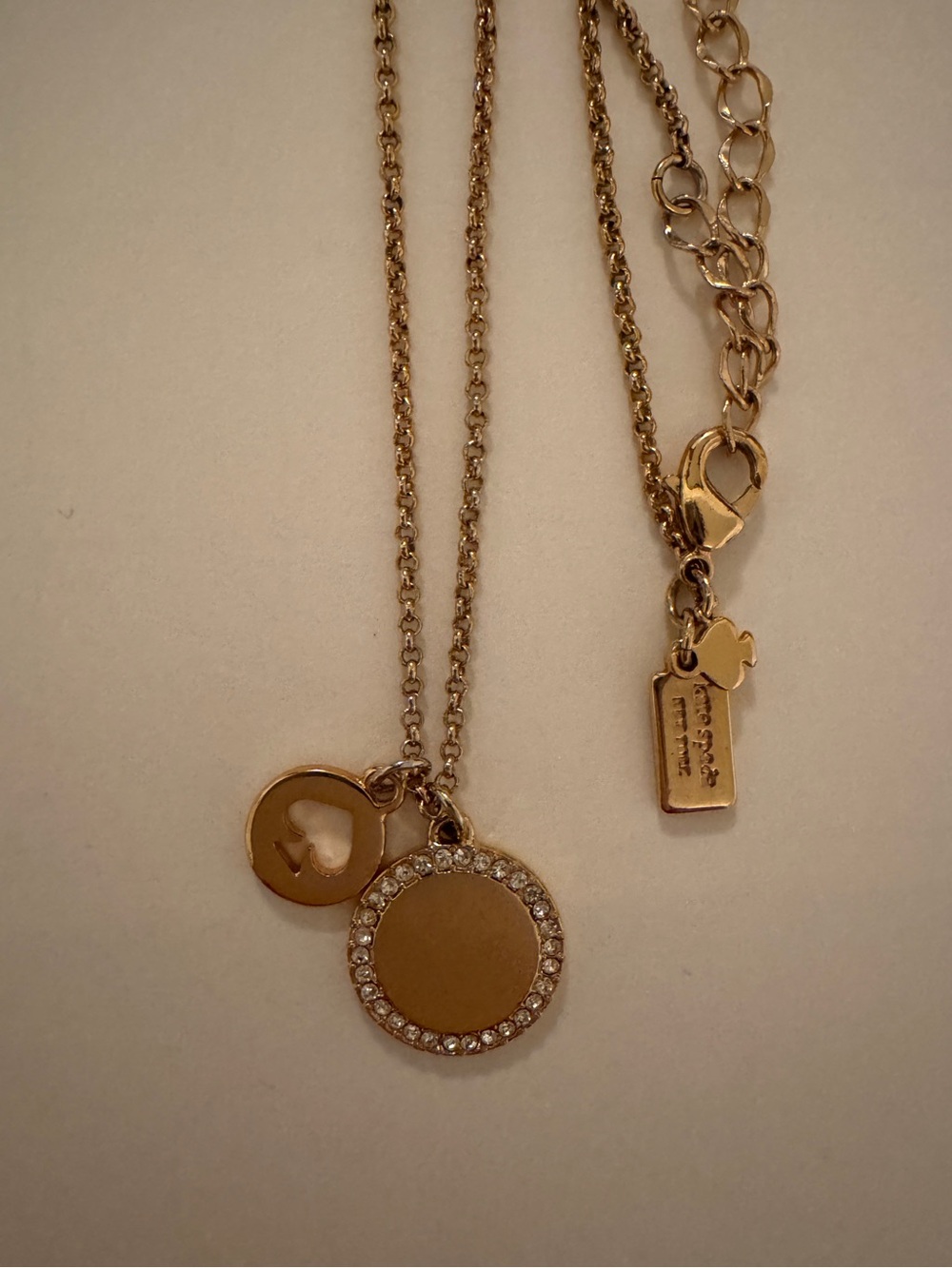 Kate Spade - Spot the Spade Pave Charm Gold Necklace